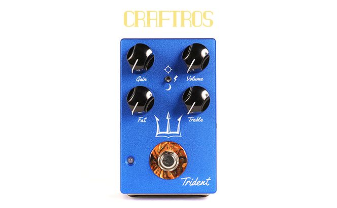 Trident CRAFTROS オーバードライブ ペダル エフェクター ギター 音楽 ローゲイン ハイゲイン 幅広い 調整 低音 カットスイッチ 