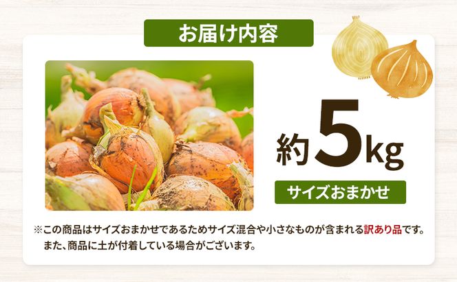 玉ねぎ 訳あり 香川県産 約5kg サイズおまかせ サイズ混合 柔らか 甘い 肉厚 炒め物 メインディッシュ つけあわせ 付け合わせ 薬味 常温 たまねぎ 玉葱 野菜 家庭用 自宅用 五色青果 香川県 東かがわ市 46312767