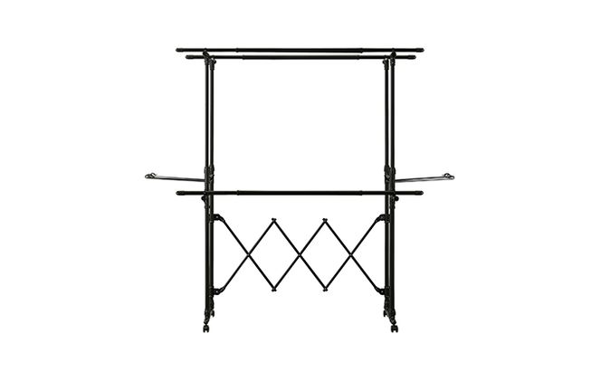 組み立て簡単たっぷりスタイル物干しKTM-2018STブラック 室内 室内干し アイリスオーヤマ 