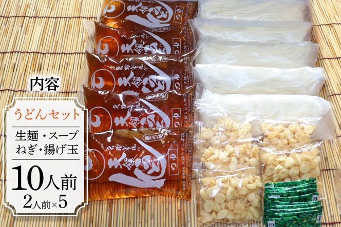 うどん 生麺 天領うどん つゆ ねぎ 揚げ玉 付き 10人前 セット [天領うどん本店 宮崎県 日向市 452061556] ウドン 釜揚げ 釜揚げうどん