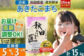 【白米】＜令和6年産 予約＞ 《定期便3ヶ月》秋田県産 あきたこまち 5kg (5kg×1袋)×3回 5キロ お米【お届け周期調整 隔月お届けも可】|02_snk-010303s