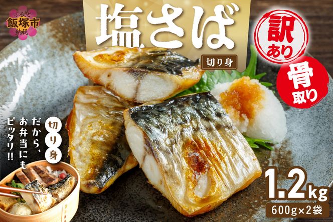 【A2-152】【訳あり】骨取り 塩さば切り身(600gx2袋)