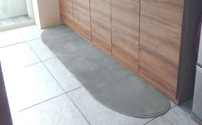 diw0100 北欧風キッチンマット ラグマットタイプ 45×240cm ゆりかご型 シルバーグレー 抗菌防臭 SEK 織人しきもの屋工房