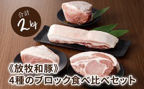 ≪放牧和豚≫4種のブロック食べ比べセット【合計2kg】K26_0042