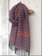 ito to iro 手染め・手織り仕上 メリノウール100％ クラックル織りストール【B】 ファッション小物 