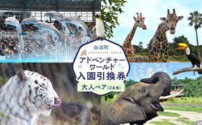白浜町ふるさと納税 アドベンチャーワールド入園引換券 大人 （18歳上） ペアチケット 304018_DU003