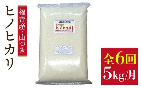 【 定期便 】福吉産 の お米 ＜6回コース＞ ヒノヒカリ 5kg  糸島市 / 二丈赤米産直センター [ABB013] 米 ひのひかり 無洗米
