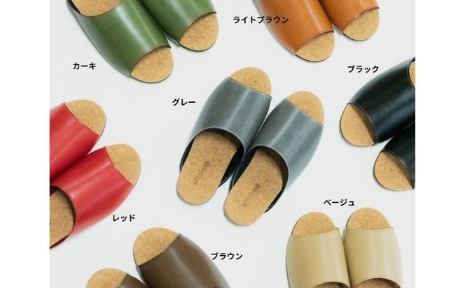 【4足セット】Made in Japanの高品質　ルームシューズの理想形。天然素材、静音性、高反発クッションで足にやさしい、 コルクでむれにくい、来客時も合成皮革とシンプルカラーのデザインで、さりげないセンスを！ 「バークオブケイ」コルクルームシューズ（３L・29.5cm・レッド）