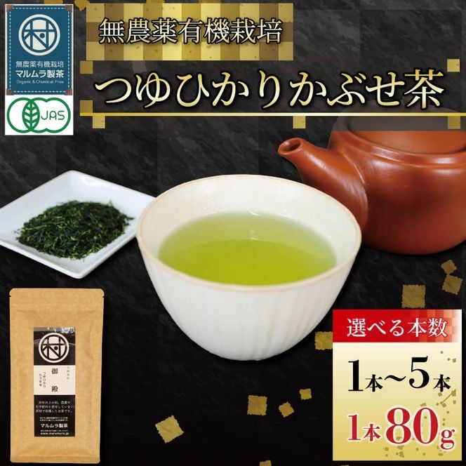 【選べる本数】 有機 煎茶 つゆひかり かぶせ茶 80g 1本～5本 お茶 煎茶 水出し 贈答 ギフト お取り寄せ 静岡県産 マルムラ製茶 藤枝