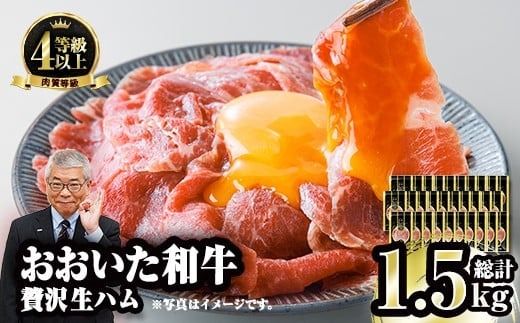 [全3回定期便]おおいた和牛 生ハム (総計1.5kg・50g×10P×3回) 国産 牛肉 もも肉 ハム A4 和牛 ブランド牛 小分け おつまみ 大分県 佐伯市 [FW021][ミートクレスト]