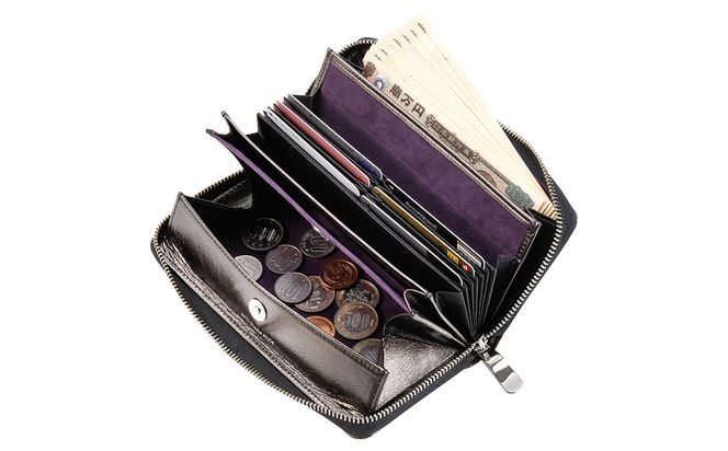 豊岡財布 anti-mode style Shimmer Chic RF Wallet AW900 / ノクターンBK / ラウンドファスナーロングウォレット 長財布 牛革 シンプル 財布 サイフ さいふ アンチモード スタイル シマー シック 木和田正昭商店