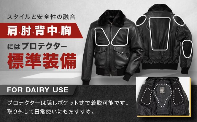 【デグナー】シープレザーフライトジャケット[25WJ-4] 3XLサイズ｜京都 バイクギア 人気ブランド ジャケット バイク［ ヴィンテージシリーズ 疲れにくい ワッペン 羊革 シープレザー プロテクター 安全性 柔らかい フィット感 ツーリング ライダー バイカー おしゃれ かっこいい 人気 おすすめ 送料無料 ふるさと納税 ］ 261009_A-JR191VC05