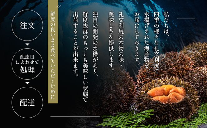 【礼文島リボンプロジェクト】北海道 礼文島産 ミョウバン不使用 塩水ウニ エゾバフンウニ 100g×2パック(ピンバッジ付)［野崎水産］【 うに ウニ 雲丹 生うに 塩水うに バフンウニ 自然保護 寄付 海鮮 】