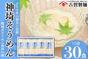 佐賀県特産品 神埼そうめん 10入 【素麺 そうめん 乾麺 お中元 贈答用 無添加 夏 自家用 麺類 簡単 手軽 保存食 佐賀県産 国産】(H014144)