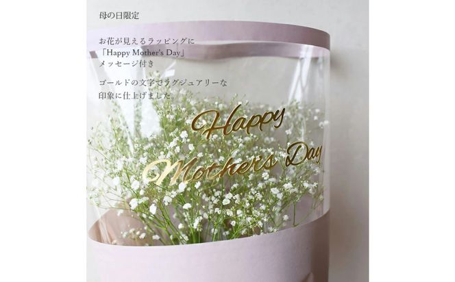【母の日】母の日限定 かすみ草ブーケ＜お届け日：2026年5/4～5/10 当店おまかせ ＞母の日カード付き【 母の日 ギフト かすみ草 花 贈り物 大阪府 門真市 】 272230_BG122