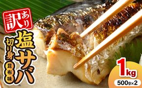 【訳あり】塩サバ切り身昆布味（500g×2）N0212-YA0506