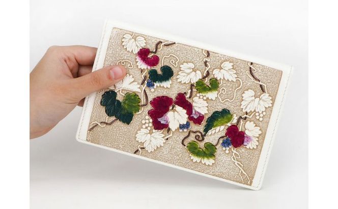 【文庫屋大関】パーソナルホルダー　野葡萄【皮革工芸品】 民芸品 雑貨 日用品 文房具 革小物 革製品 ファイル ケース 