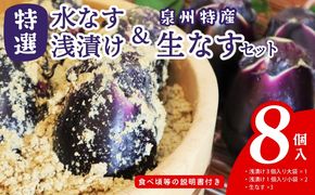 099H4578 特選水なす浅漬け＆生なす 8個入り