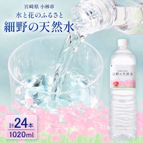 細野の天然水1,020ml×12本×2箱(ホソノノテンネンスイ1020ml（水 天然水 ミネラルウオーター シリカ）)