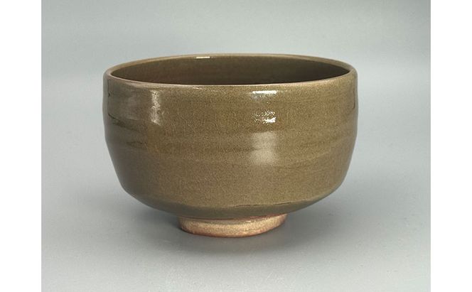 虫明焼 灰釉赤富士茶碗(黒井千左 作) 工芸品 食器 茶碗 お茶碗