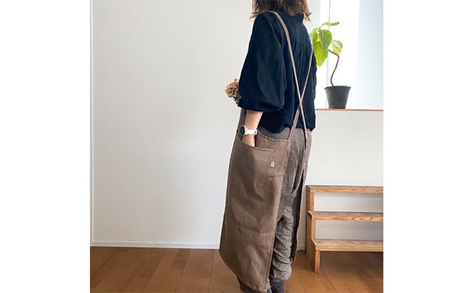 おとなの リネン エプロン（モカ） 雑貨 日用品 ファッション 