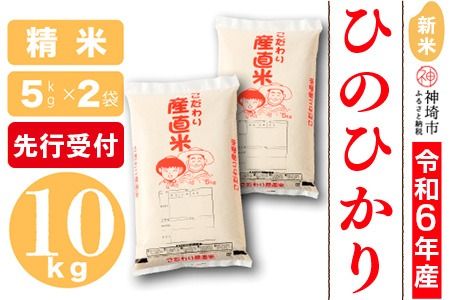 【令和6年産 新米先行受付】ひのひかり 精米 5kg×2【11月中旬より順次発送 おいしい 国産 ブランド 白米 佐賀県 神埼市】(H061226)