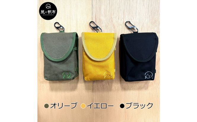 香川県産 丈夫でやさしい綿の手触り 帆布の吊るせるポーチ ブラック、１点 372013_LJ007VC02
