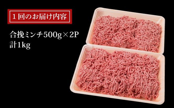 【全12回定期便】糸島和牛 糸島産豚 合挽ミンチ 500g×2p×12回 計12kg 糸島ミートデリ工房 [ACA259]