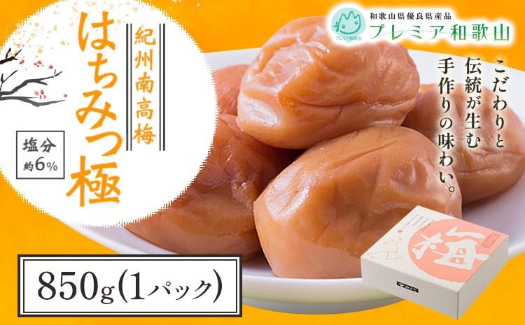 梅干し 紀州南高梅 はちみつ 極 塩分 約6% 850g 1パック [60日以内に出荷予定(土日祝除く)] 株式会社やまだ 和歌山県 日高町 梅 はちみつ梅 梅干し 米 おかず 国産 送料無料---wsh_ymd8_60d_24_13000_850p---