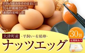 卵 大津町産 ナッツエッグ 有精卵 30個 定期便 あり 3回 6回 12回 合資会社相良ポートリー《出荷時期をお選びください》熊本県 大津町 卵 鶏卵 たまご タマゴ 赤玉子 送料無料---oz_srp_5_30k---