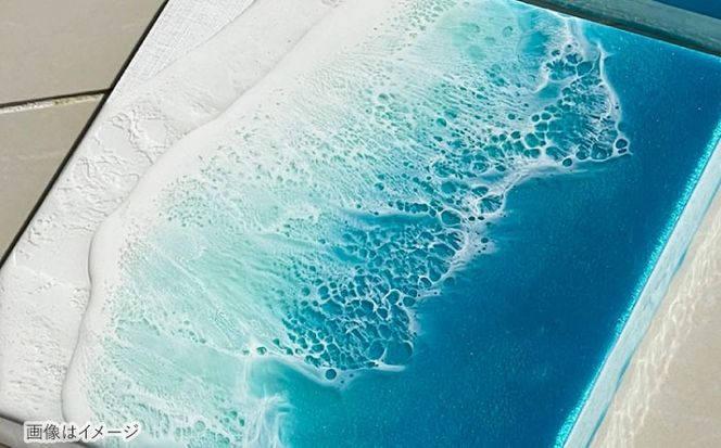 レジンアート 『波のキャンバス』 海アート 3連ミニキャンバス SSMサイズ アート インテリア 絵画 アートパネル おしゃれ 沖縄市 / Kays Artistry[BCAG016]