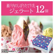 瀬戸内のしぼりたて牛乳使用 こだわりジェラート12個 お菓子 アイス 果実 無添加 農薬不使用 あまおう 苺 濃厚 キャラメル 