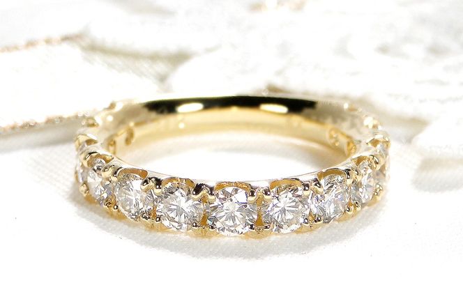 K18YG【2.00ct】ダイヤモンドハーフエタニティリング csr0330-18y SWAV069