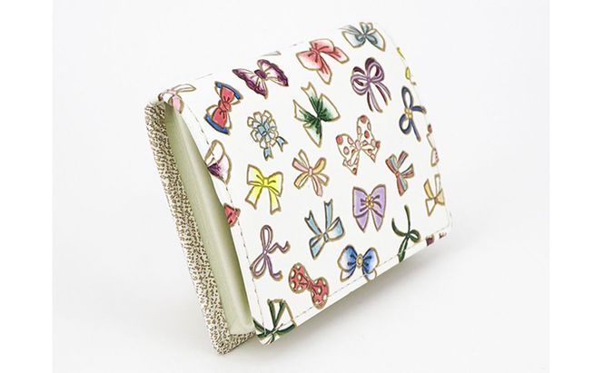 【文庫屋大関】箱まち小銭入れ　プチリボン【皮革工芸品】 ファッション小物 財布 民芸品 