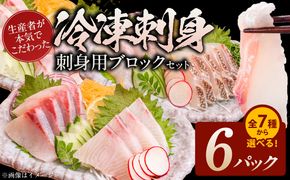 7種類から選べる！生産者が本気でこだわった冷凍刺身(刺身用ブロックセット) 6パック N015-YB632