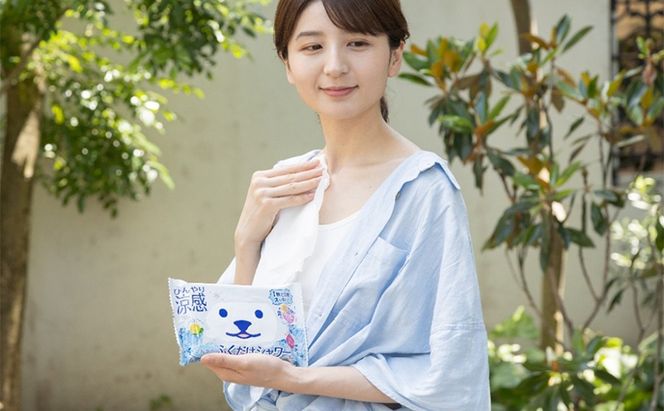 ひんやりふくだけシャワー＆ひんやりふくだけシャワーストロング12個セット 夏 暑さ対策 冷感 爽快感 冷涼感 汗臭 加齢臭 消臭 除菌効果 冷感シート ミント 節電 節電対策 東京都 墨田区