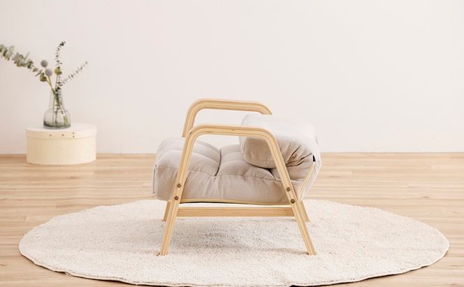 ウッドアームチェア Sサイズ WACR-S アイボリー 一人掛け 座椅子 一人用 ソファー 高齢者 肘掛付 背もたれ 折りたたみ コンパクト ふかふか 椅子 アイリスオーヤマ