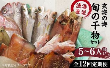 【全12回定期便】塩 にも こだわり 玄海 の 海 旬 の 干物 大満足 セット ( 5～6人 向け ) 糸島市 / 福ふくの里 [ALD010]