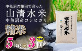 【定期便／全3回】精米5kg 新潟県魚沼産コシヒカリ「山清水米」 