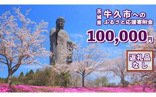 【 返礼品なし 】 茨城県 牛久市 ふるさと応援寄附金 ( 100,000円 ) [ZZ006us]