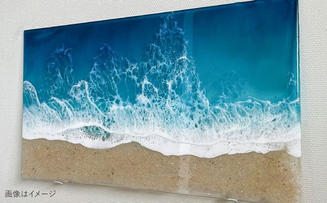 レジンアート 『波のクリアパネル』 海アート 大判アクリルパネル (W54×H32cm) アート インテリア 絵画 アートパネル おしゃれ 沖縄市 / Kays Artistry[BCAG015]