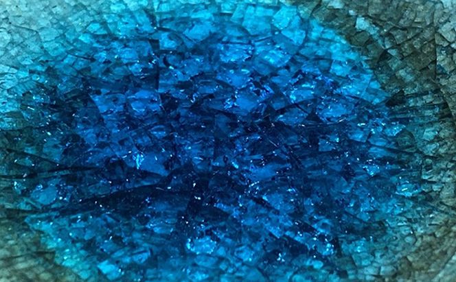 虫明焼　灰釉彩貫入練込盃（青）（黒井博史作） 食器 雑貨 日用品 