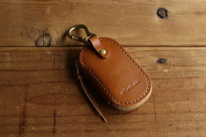 ラウンドファスナーキーケース【ライトブラウン】  	Z115VC01