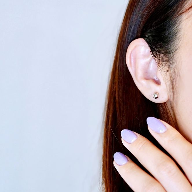 【ジュエリー】Pt900 プラチナ  地金 シンプル ボール ピアス (5mm) 保証書付 KO-0003 242-009-a