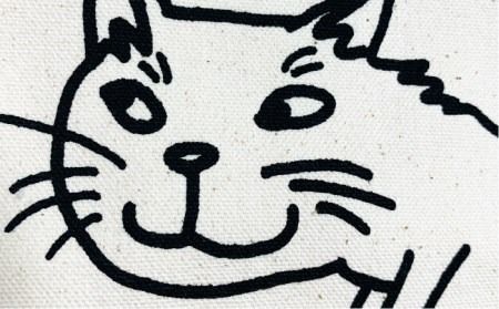 キャンパス 地 トート バッグ 「 自転車 猫 」 《糸島》【のび工房】 【いとしまごころ】[ADZ012] エコ バッグ 猫 三毛猫 ぶち猫 かわいい 糸島