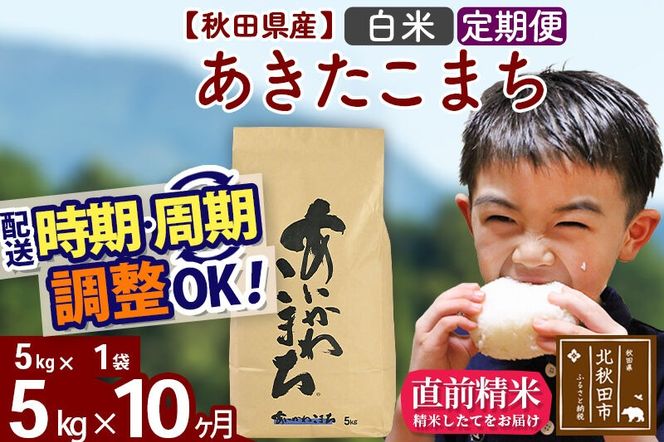 ※令和7年産※《定期便10ヶ月》秋田県産 あきたこまち 5kg【白米】(5kg小分け袋) 2025年産 お届け周期調整可能 隔月に調整OK お米 藤岡農産 [藤岡農産 秋田 お米 あきたこまち 米どころ 東北 北秋田市 定期便 毎月お届け]|foap-10310