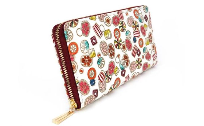 【文庫屋大関】 大容量　ぐるっとファスナーの長財布　飴【皮革工芸品】 ファッション小物 民芸品 