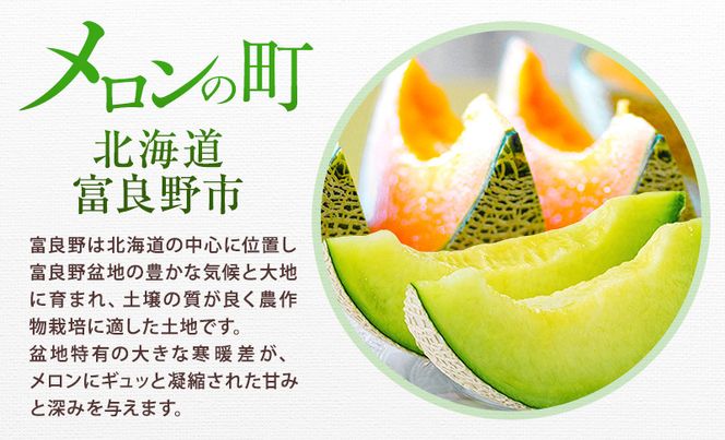 ＜2026年発送＞富良野メロン 赤肉/青肉 食べ比べセット 計2玉　約1.3kg～1.6kg [ メロン フルーツ 果物 北海道 富良野 ]