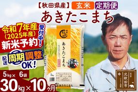 ※令和7年産 新米予約※《定期便10ヶ月》秋田県産 あきたこまち 30kg【玄米】(5kg小分け袋) 2025年産 お届け周期調整可能 隔月に調整OK お米 みそらファーム|msrf-22310