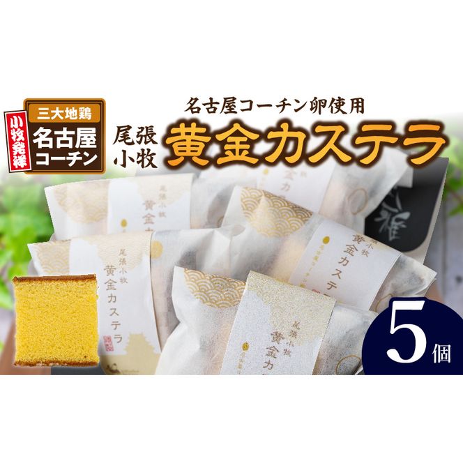 尾張小牧黄金カステラ（名古屋コーチンカステラ）５個入［120A01］
